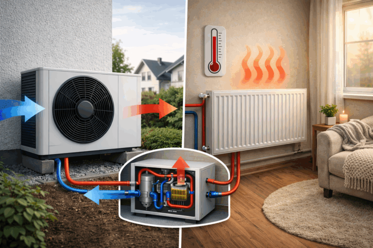 Energie sparen mit Wärmepumpe und Heizkörper